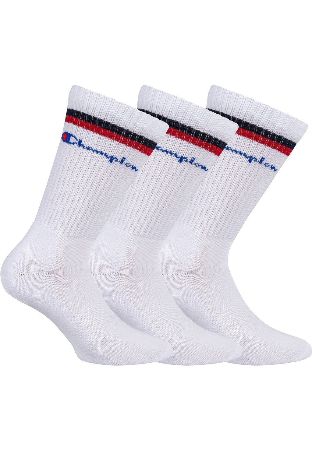 

Носки 3 PACK Champion, цвет white red/ black stripes
