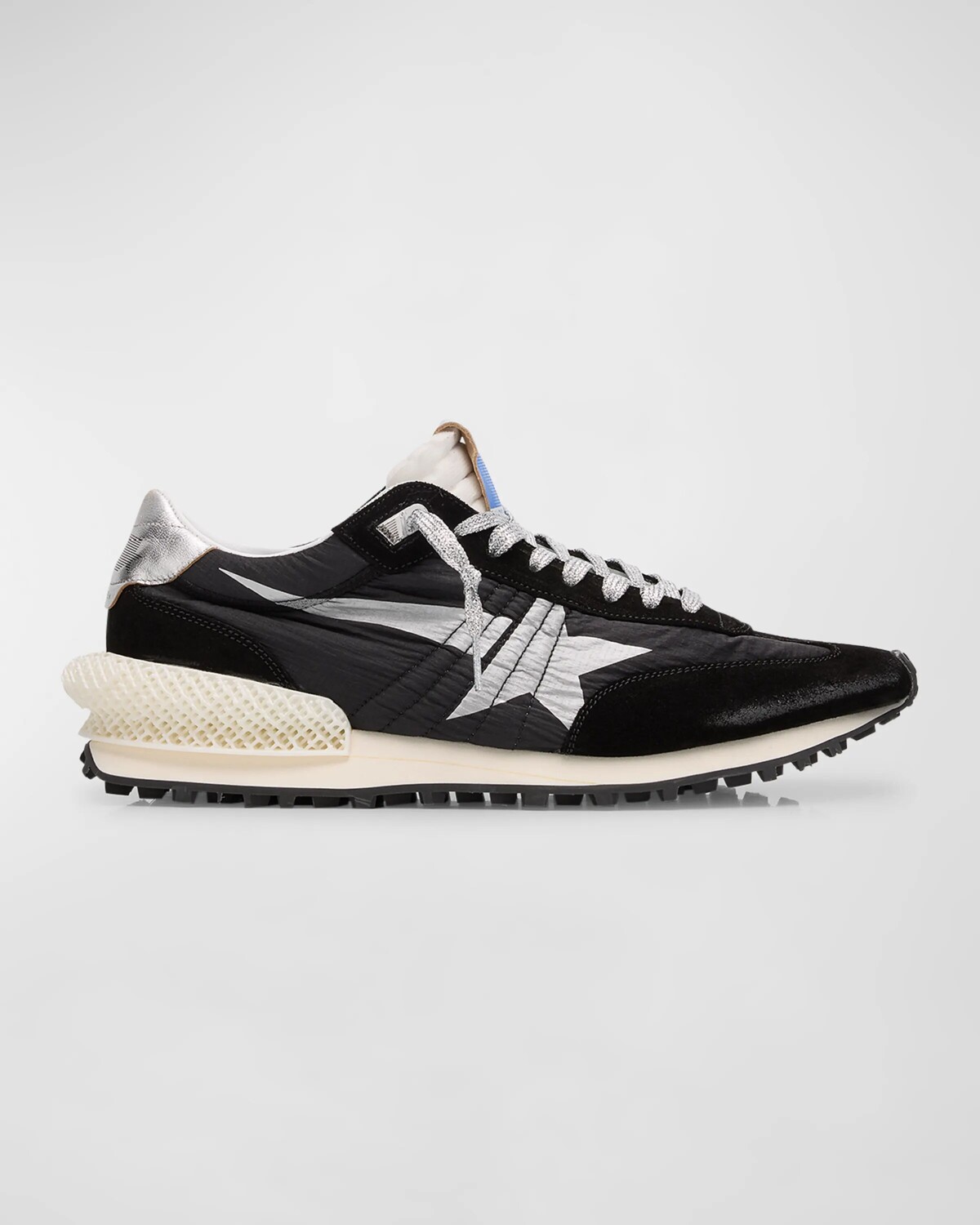 

Мужские кроссовки для бега из нейлона и замши Marathon Golden Goose, черный