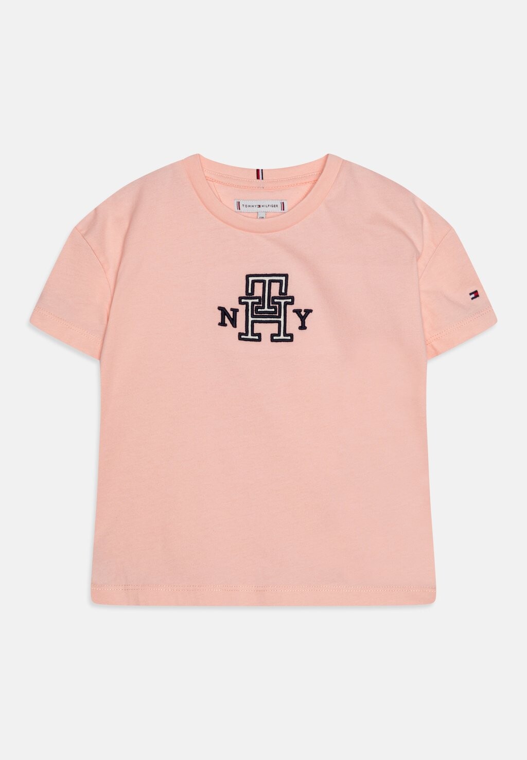 

Футболка с принтом Monogram Applique Tee Tommy Hilfiger, цвет pink crystal