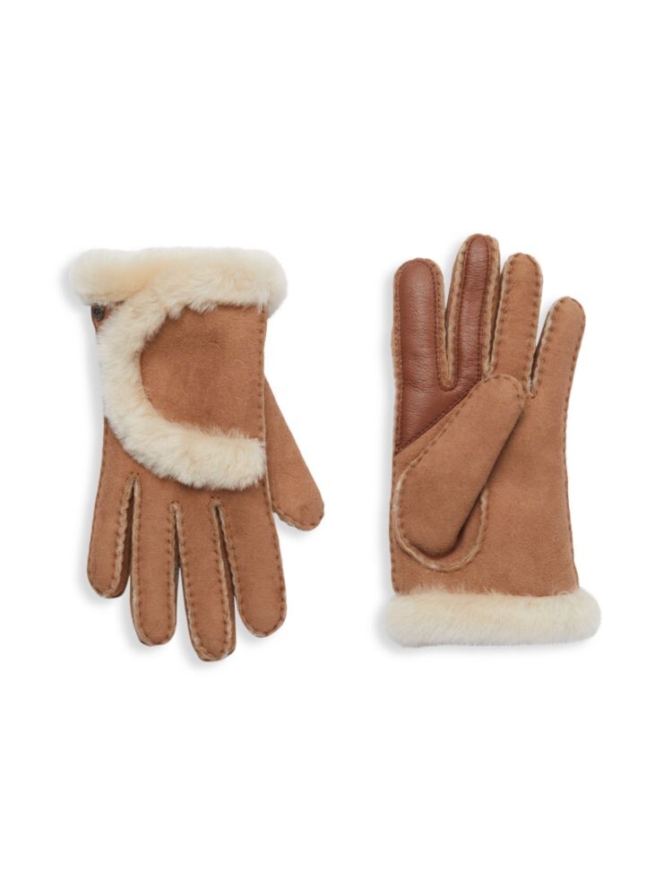 

Перчатки из замши и кожи на подкладке из овчины Ugg, цвет Chestnut
