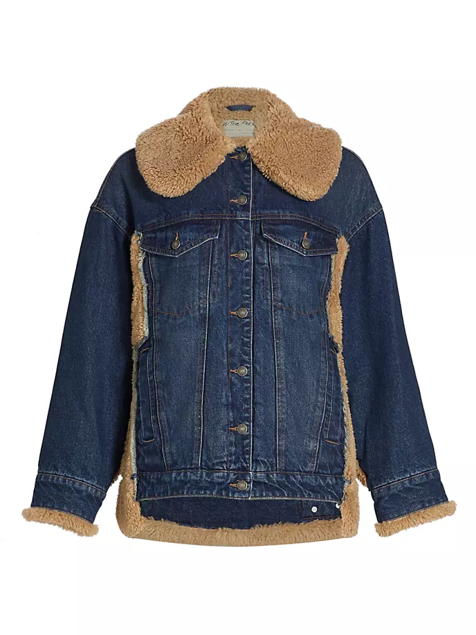 

Свободная куртка Holly из джинсовой ткани и шерпы Free People, цвет rinse combo
