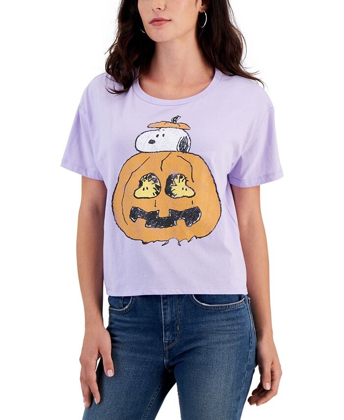 

Футболка Juniors' Peanuts Snoopy Halloween с тыквой Grayson Threads, The Label, фиолетовый