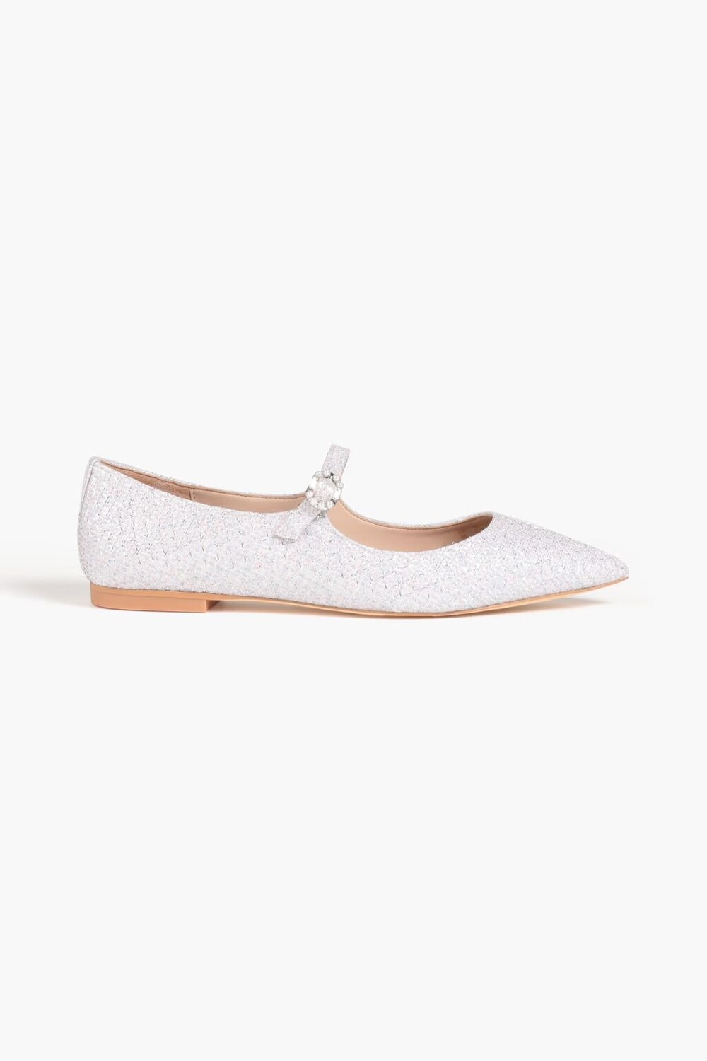 

Балетки Dazzle Flat с острым носком из ламе Stuart Weitzman, серебро