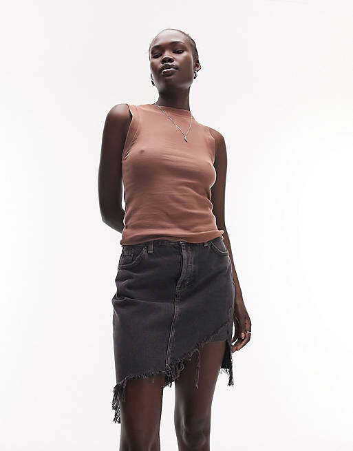 

Серо-коричневый узкий жилет Topshop Tall