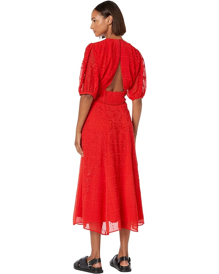Платье AllSaints Aspen Embroidered Dress, красный