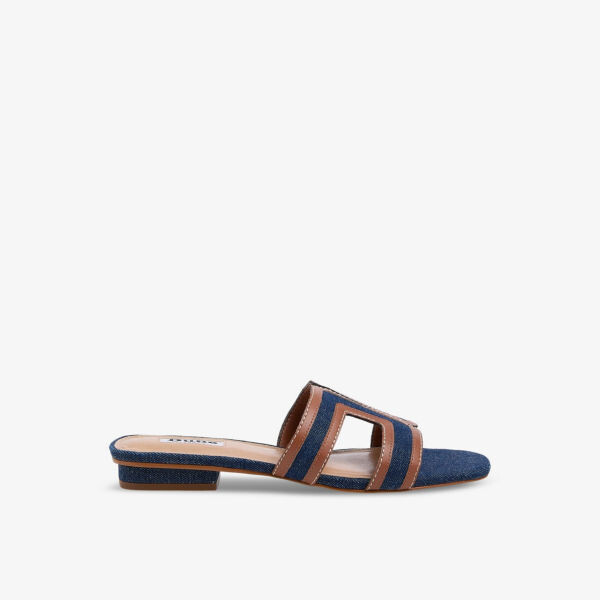 

Джинсовые шлепанцы loupe с открытыми ремешками Dune, цвет navy-denim fabric