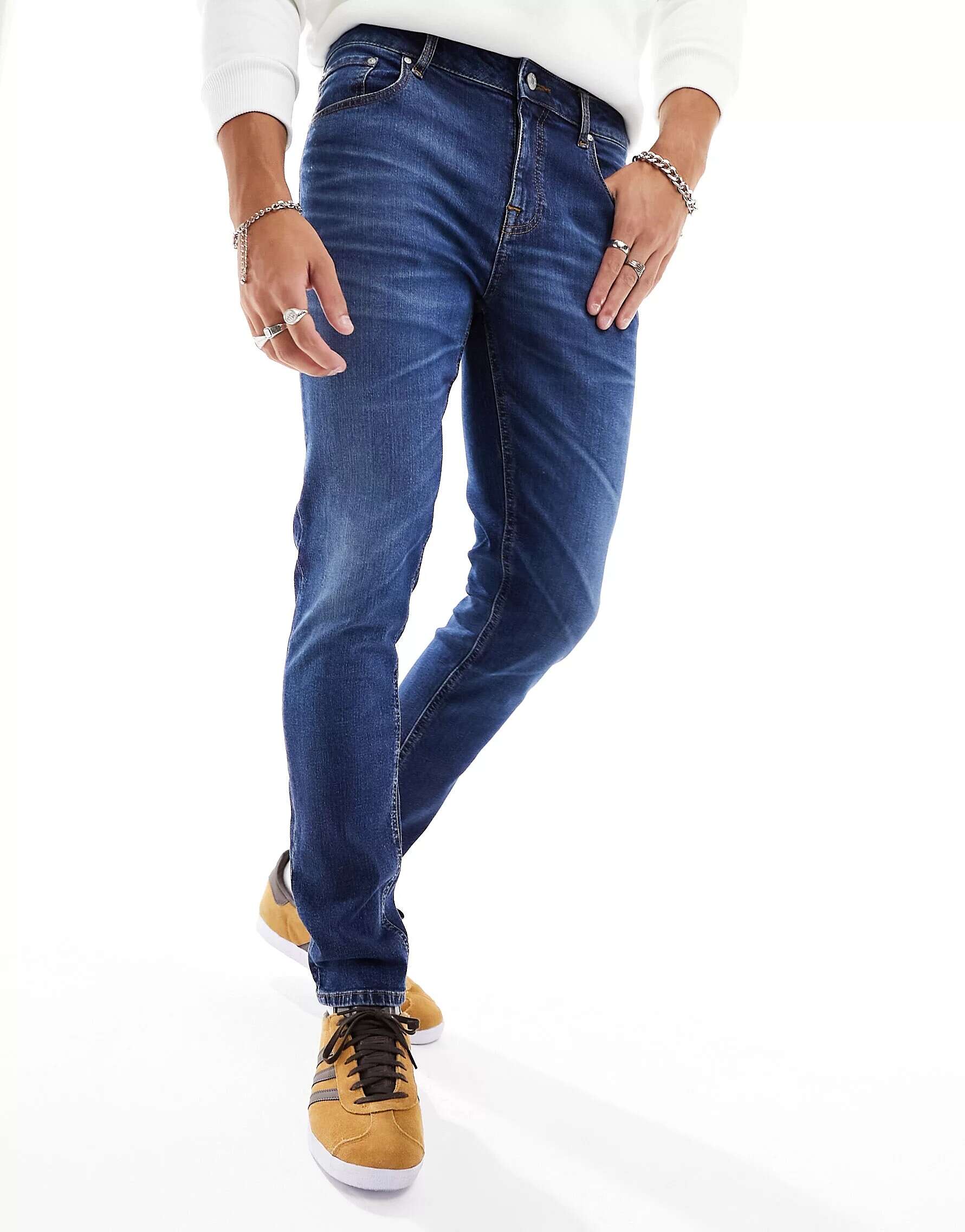 Темно-синие джинсы скинни ASOS джемпер asos базовый 40 размер