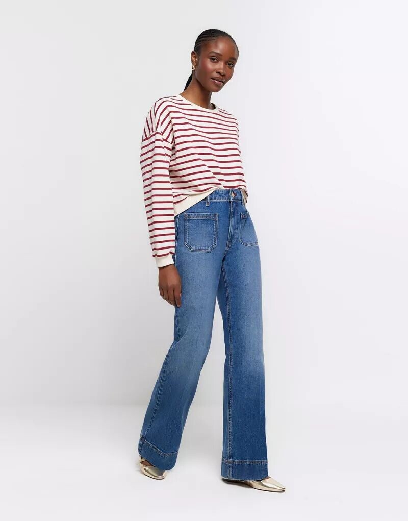 

Джинсовые широкие джинсы с завышенной талией River Island