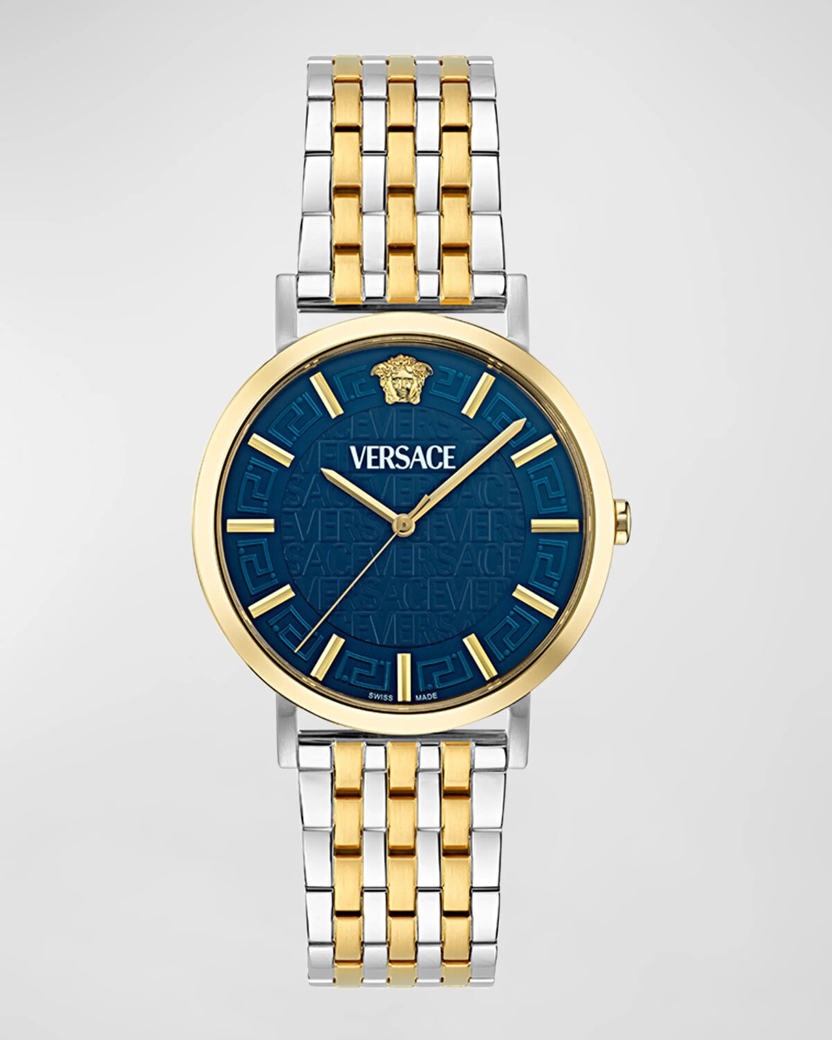 

Мужские тонкие двухцветные часы-браслет Greca, 40 мм Versace, цвет Blue