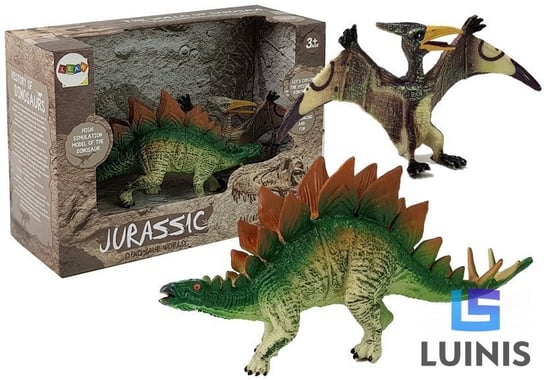 Lean Toys, набор фигурок: динозавр стегозавр, птеранодон фигурки яиц динозавров резиновые присоски lean toys