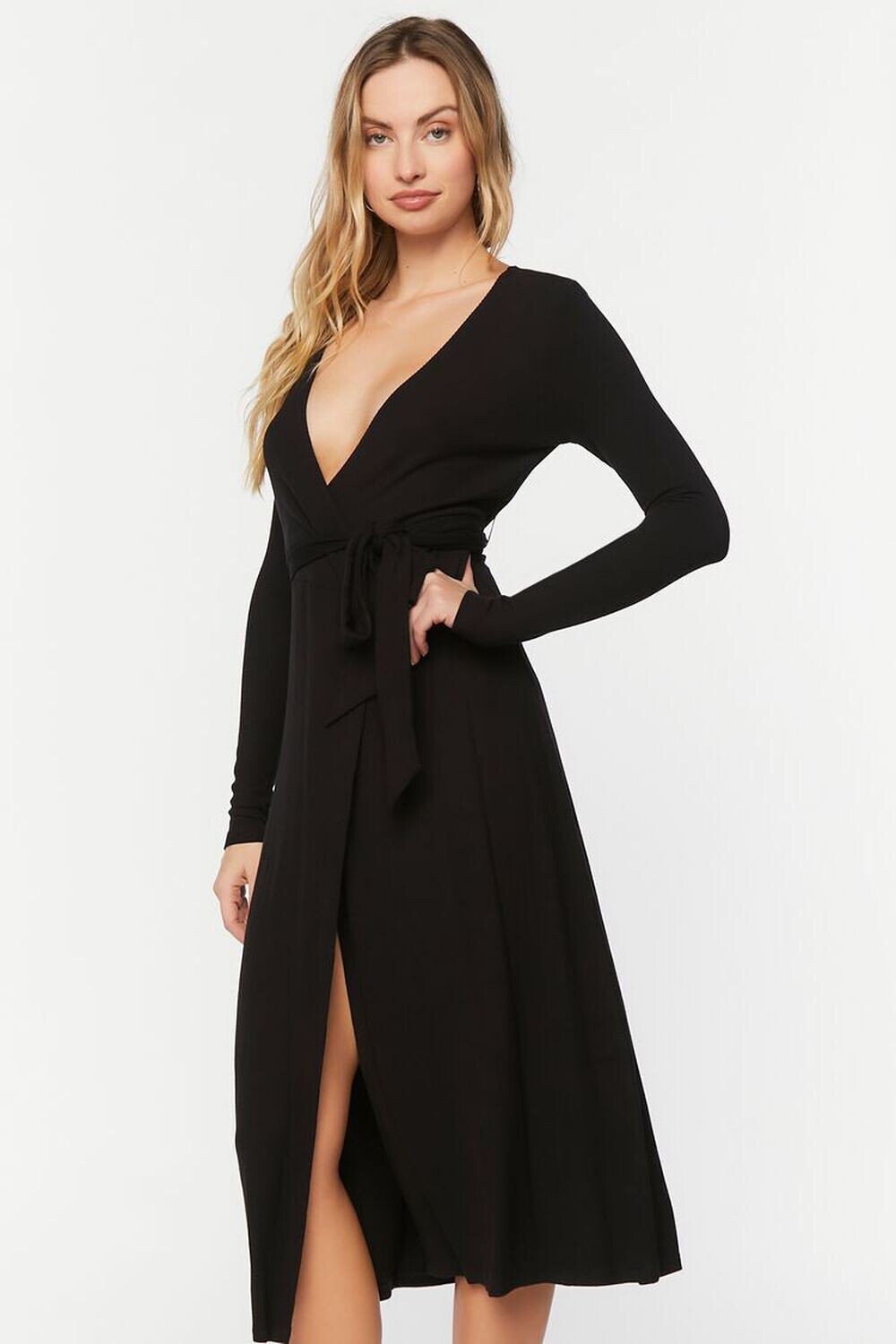 

Платье миди с поясом и поясом Forever 21, черный