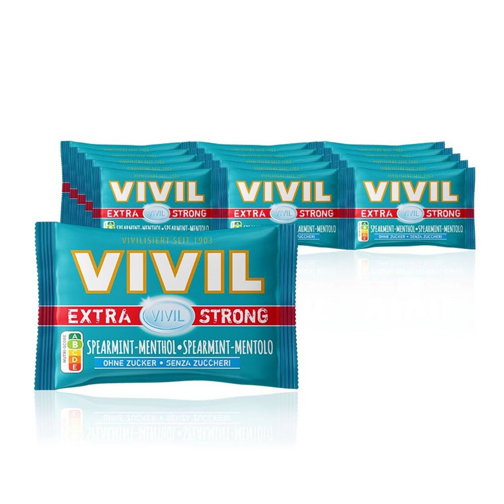 

Vivil Extra Strong мятно-ментоловые пастилки без сахара | 5 х упаковка по 3 шт.