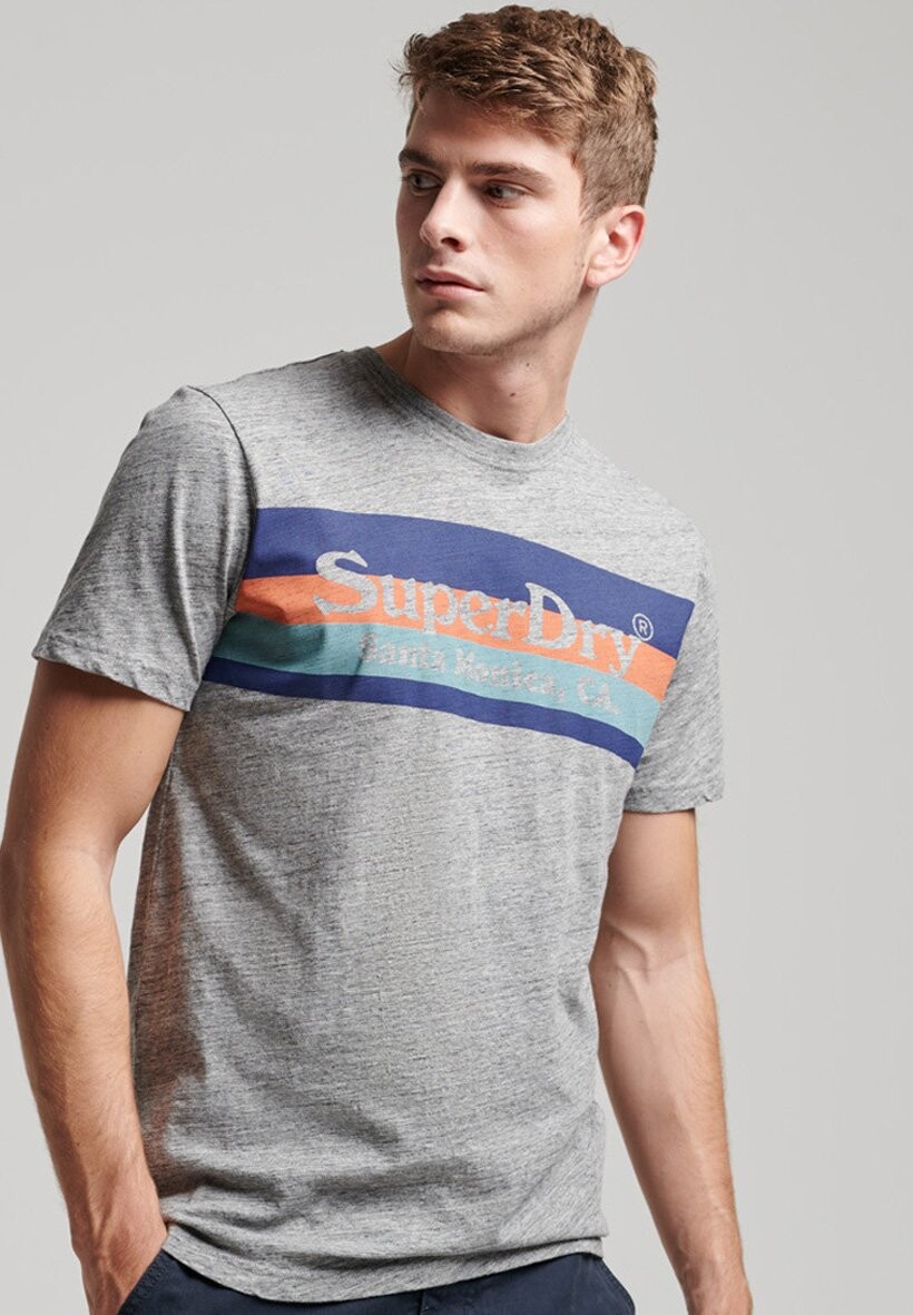 

Футболка с принтом Superdry, серый меланж