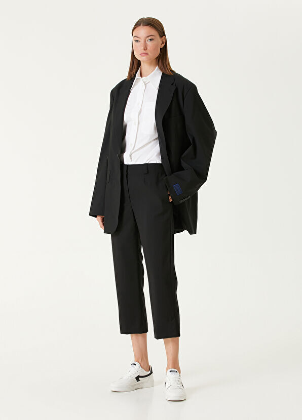 

Укороченные брюки из шерсти Kenzo, черный
