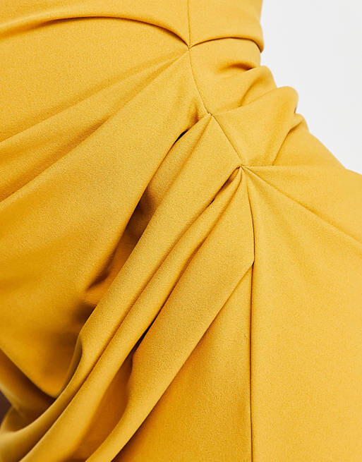 

Горчичное платье миди-карандаш с воротником-хомутом ASOS DESIGN Maternity