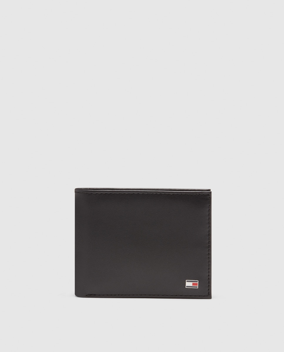 Кожаный кошелек на шесть карт Tommy Hilfiger, черный кожаный кошелек на шесть карт tommy hilfiger коричневый
