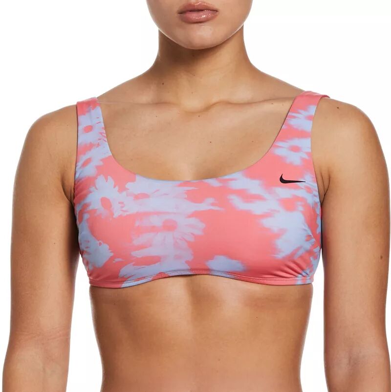 Женский бикини-топ с овальным вырезом и цветочным принтом Nike