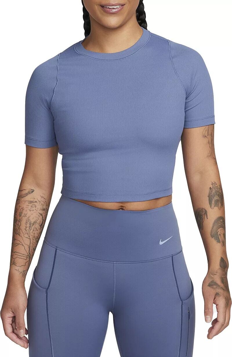 

Женский укороченный топ с короткими рукавами Nike Zenvy Rib Dri-FIT