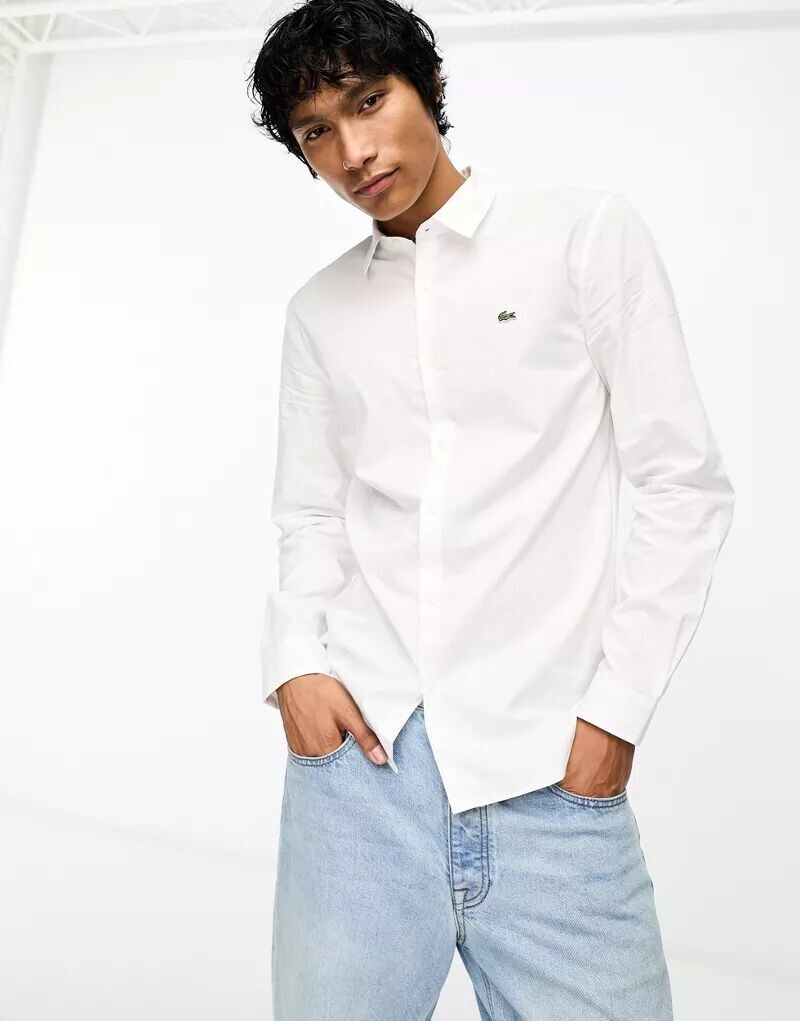 

Белая рубашка с длинным рукавом Lacoste Essentials