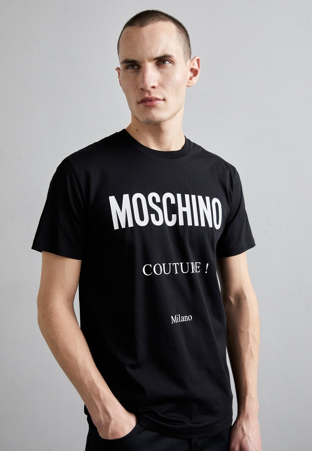

Футболка с принтом MOSCHINO, черная, Черный