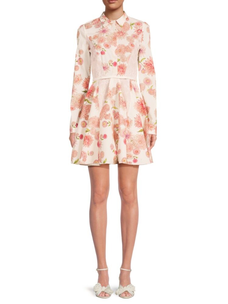 

Мини-платье А-силуэта с цветочным принтом Giambattista Valli, цвет Ivory Multi