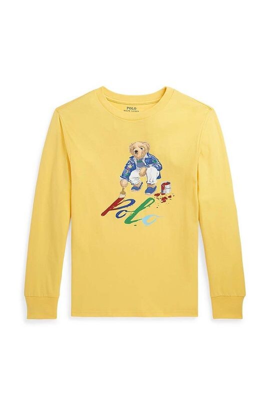 

Хлопковая рубашка с длинными рукавами для мальчиков и девочек Polo Ralph Lauren, желтый