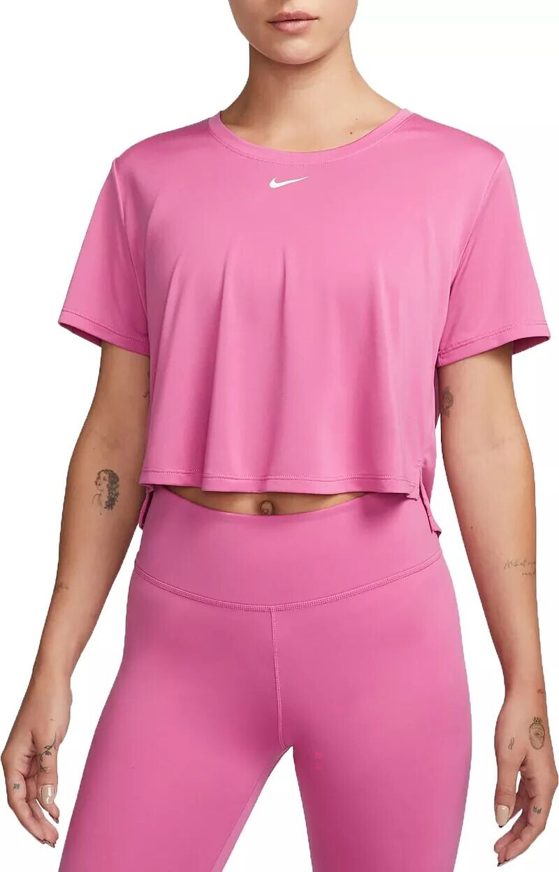 

Женский укороченный топ с короткими рукавами стандартной посадки Nike One Dri-FIT