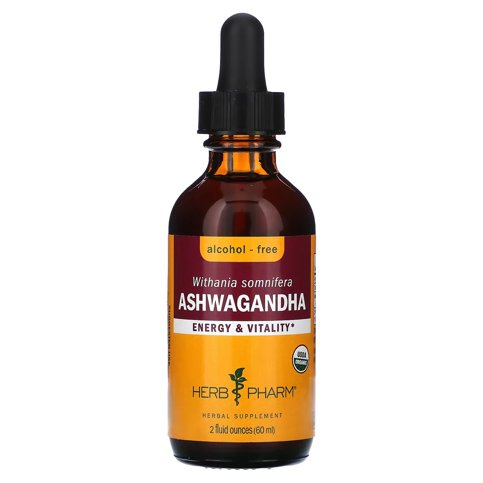 Herb Pharm Ашваганда без спирта, 2 жидкие унции (60 мл)