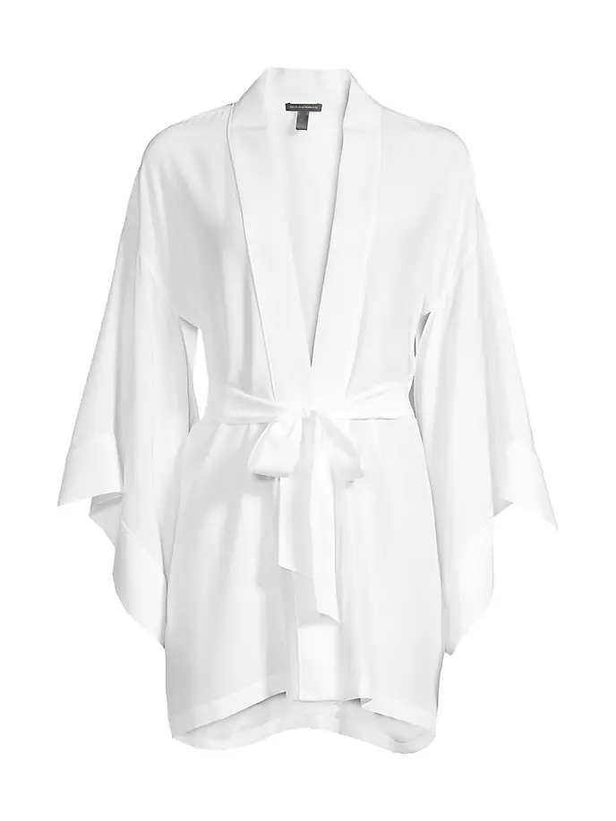 цена Шелковый халат в стиле кимоно Kiki De Montparnasse, слоновая кость