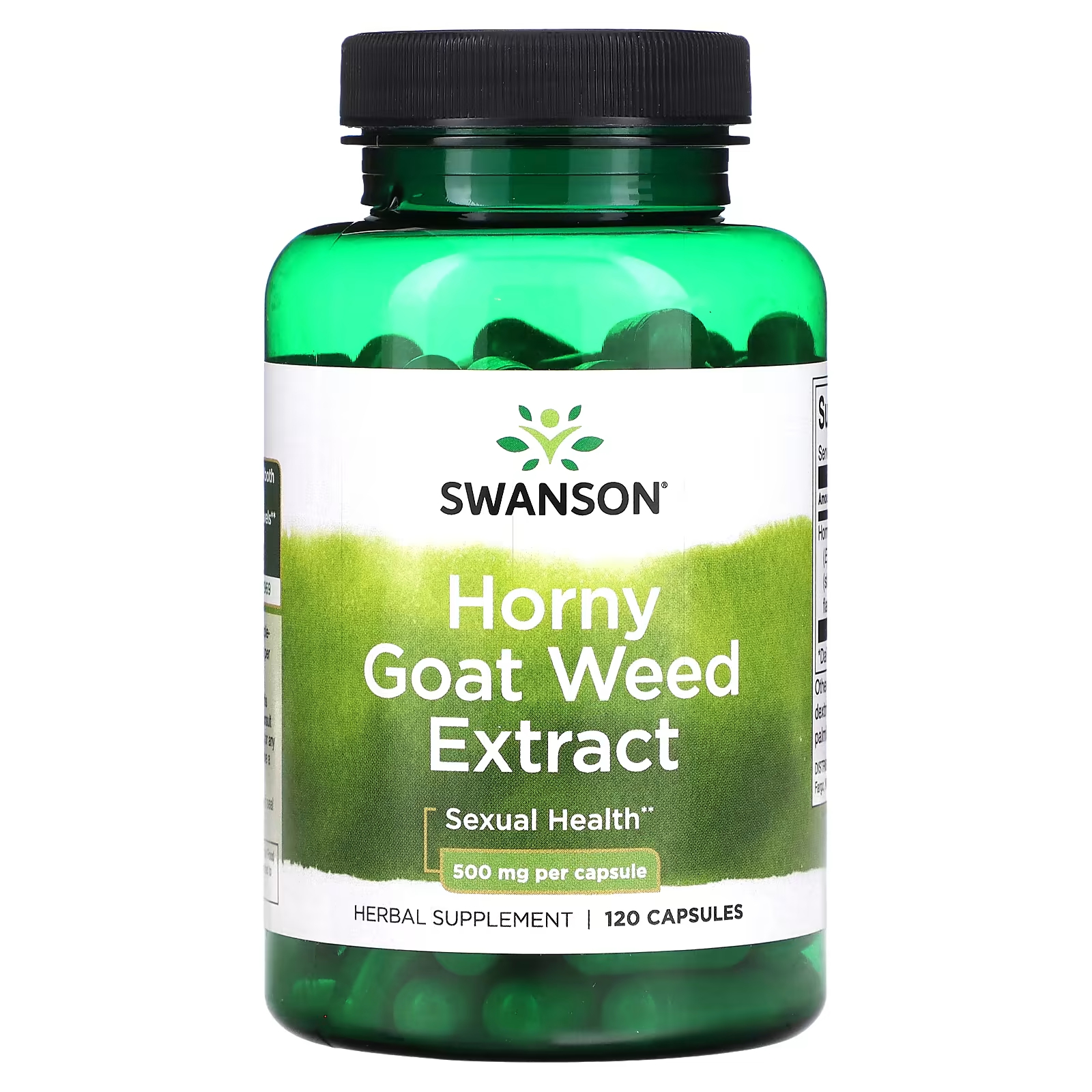 Экстракт сорняков Swanson Horny Goat Weed, 500 мг swanson комплекс horny goat weed с трибулусом и макой 120 капсул