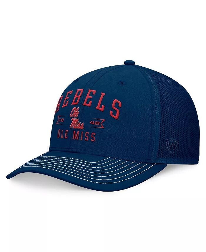 

Мужская темно-синяя регулируемая шляпа Ole Miss Rebels Carson Trucker Top Of The World, синий
