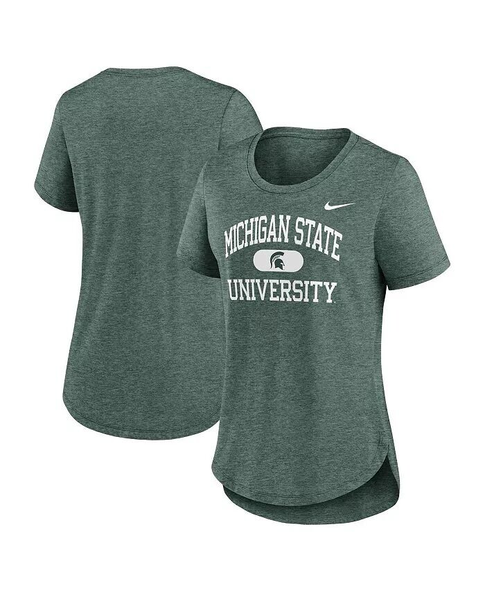 

Женская футболка Heather Green Michigan State Spartans Blitz Nike, зеленый