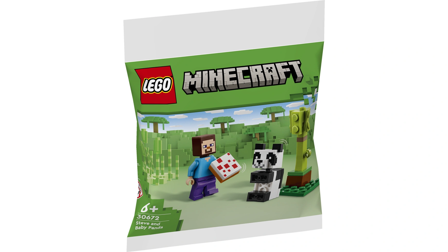 Lego Minecraft Стив с маленькой пандой