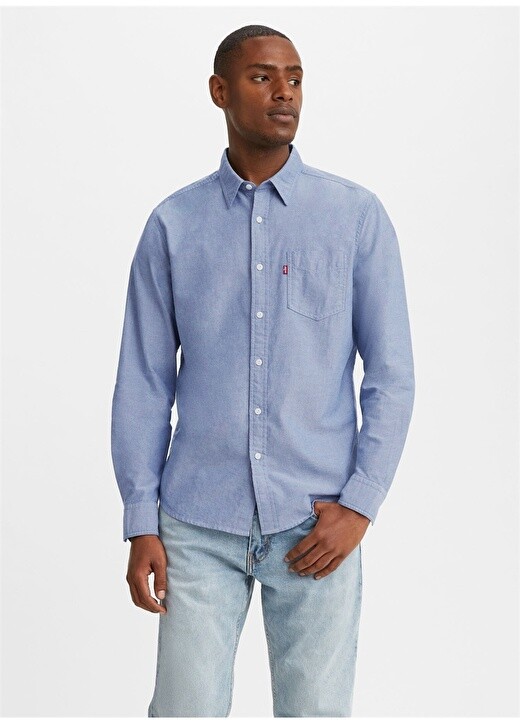 

Синяя мужская рубашка Levis