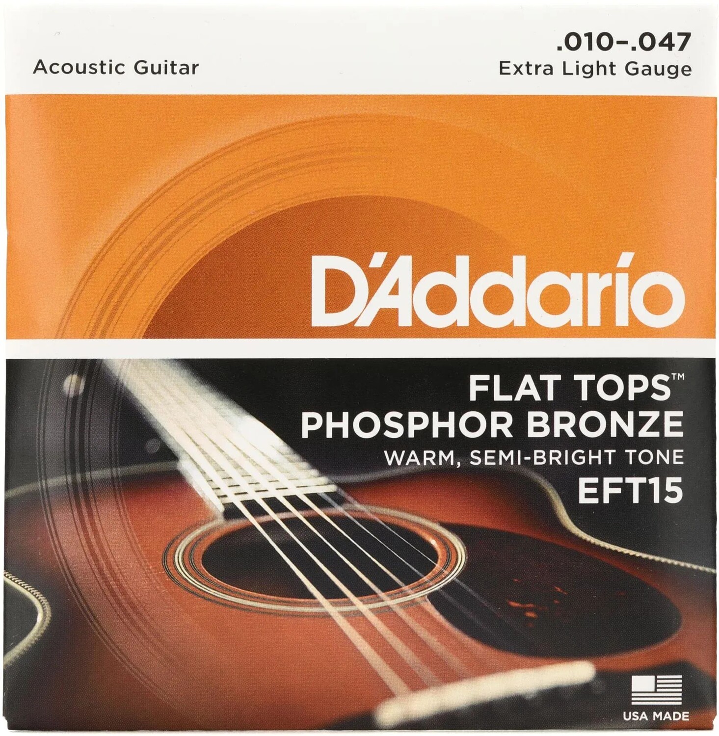 

Струны D'Addario EFT15 Flat Tops для акустической гитары из фосфористой бронзы — .010-.047 Extra Light