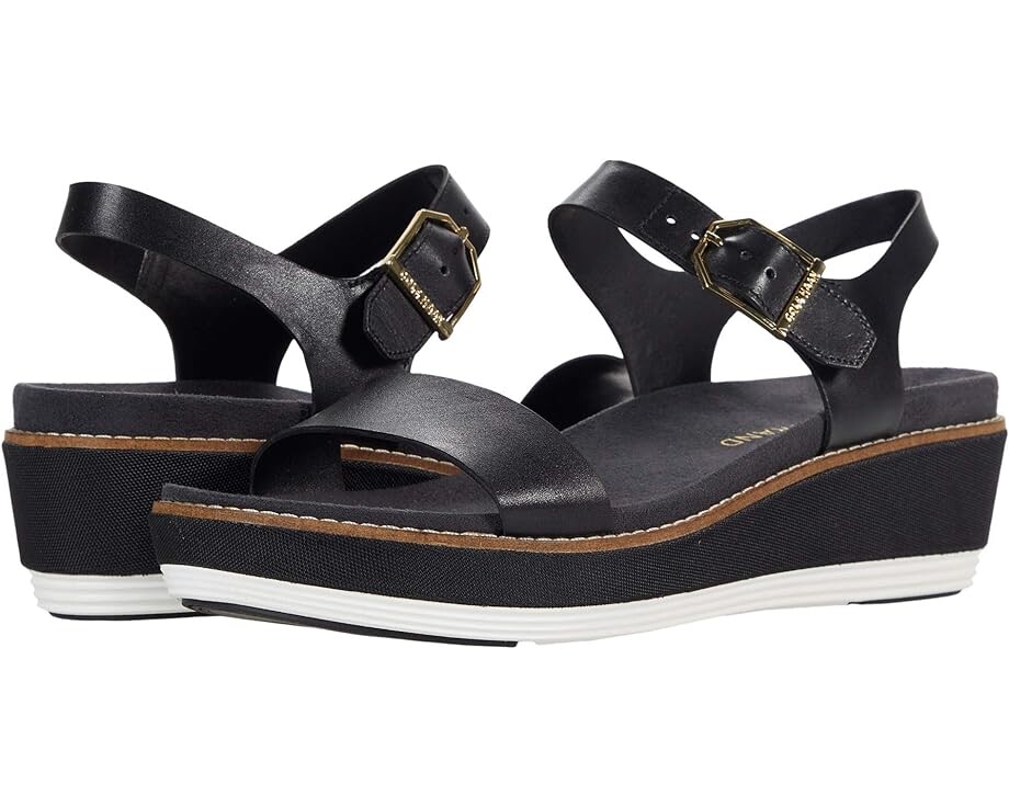 

Туфли Cole Haan OG Flatform Wedge Sandal, цвет Black Leather/Nylon Wedge