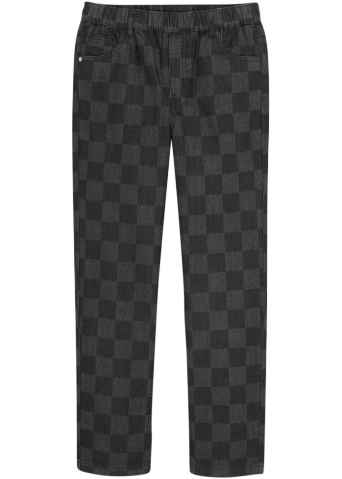 

Джинсы для мальчика с широкими штанинами в клетку John Baner Jeanswear, черный