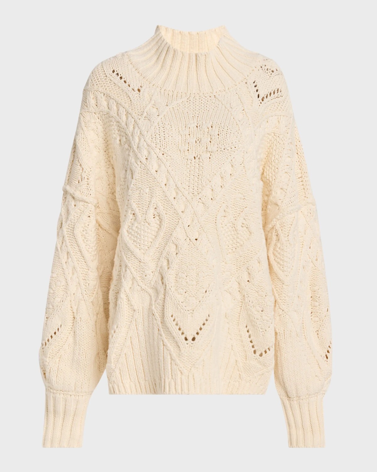 

Свитер оверсайз с сердечком You Free People, слоновая кость
