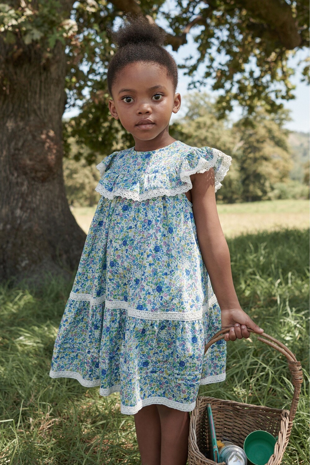 

Кружевное платье с декоративной отделкой Laura Ashley, синий