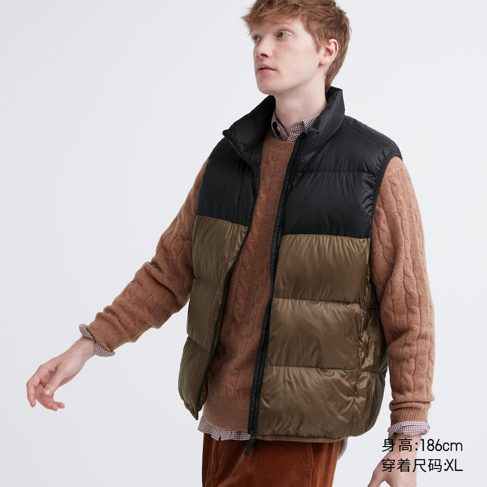 

Жилет Uniqlo легкий пуховый широкий, темно-красный