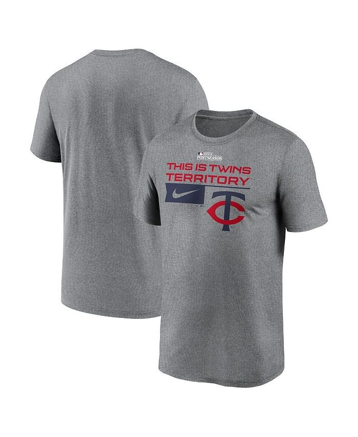 

Мужская футболка Heather Charcoal Minnesota Twins 2023 Post Season Legend Performance Nike, серый