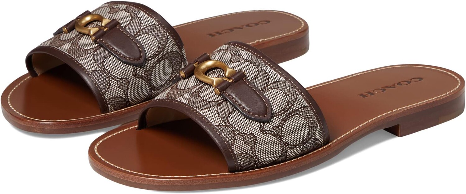 

Сандалии на плоской подошве Ina Jacquard Sandal COACH, цвет Maple/Oak