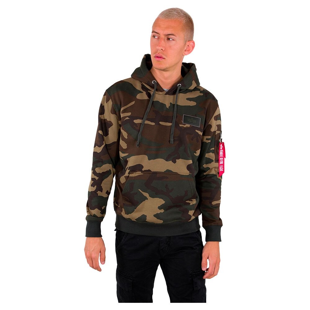 

Худи Alpha Industries Back Print Camo, зеленый