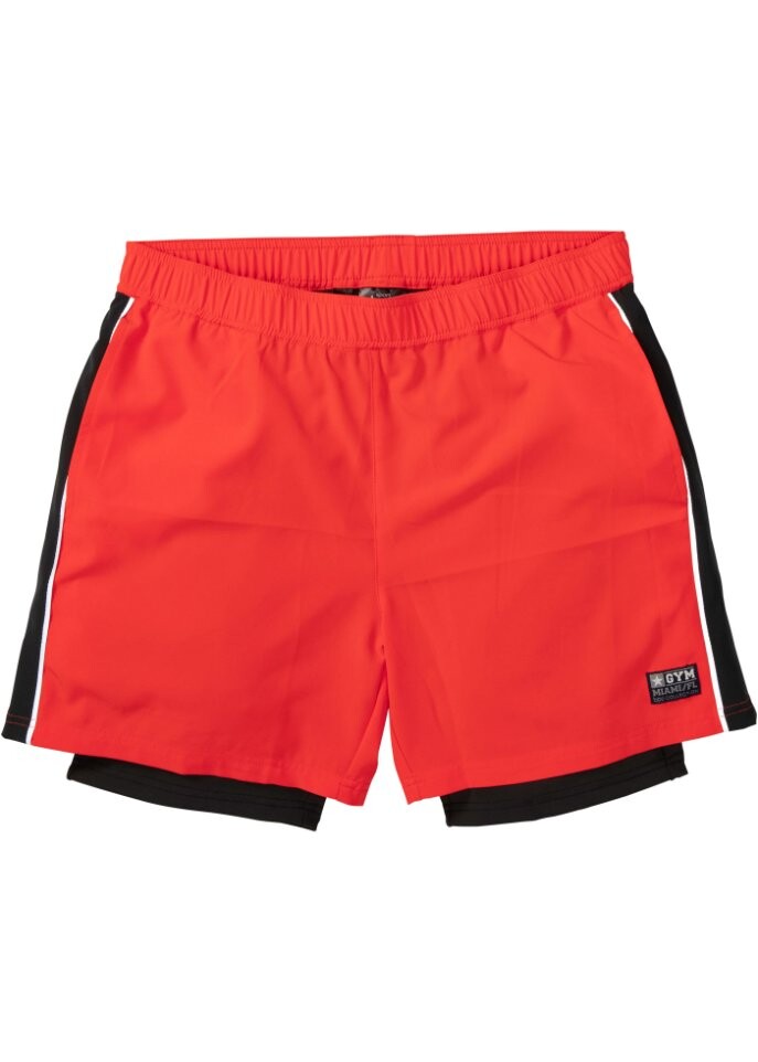 

Образ спортивных брюк с шортами 2 в 1 Bpc Bonprix Collection, красный