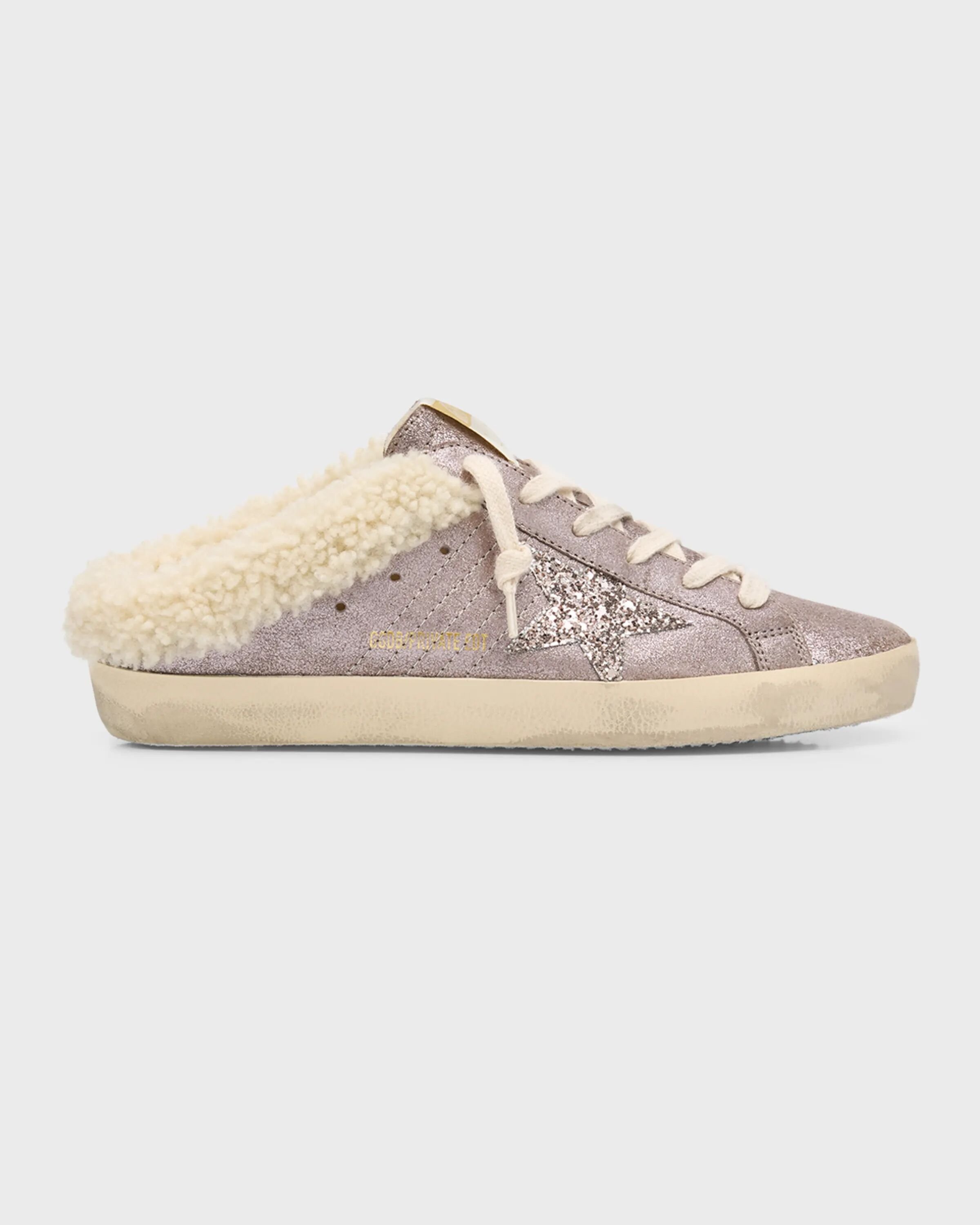 

Кроссовки из блестящей овчины Sabot Golden Goose, цвет Glitter Light Grey