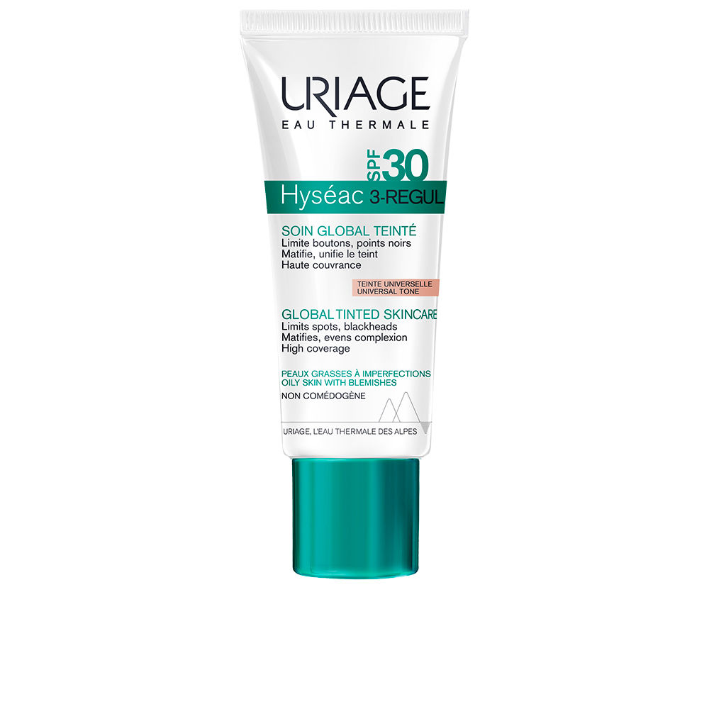 Крем для лечения кожи лица Hyséac 3-regul cuidado global triple acción con color spf50+ Uriage, 40 мл