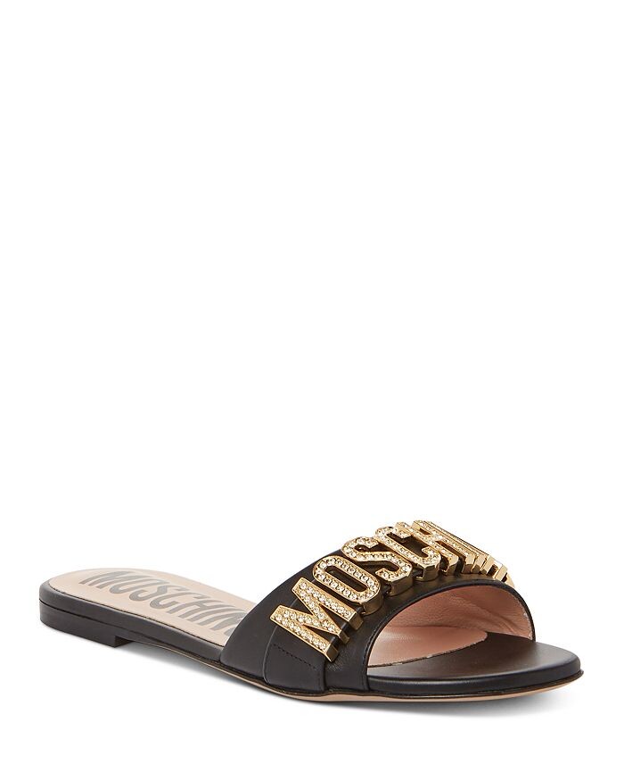 

Женские шлепанцы с логотипом Moschino