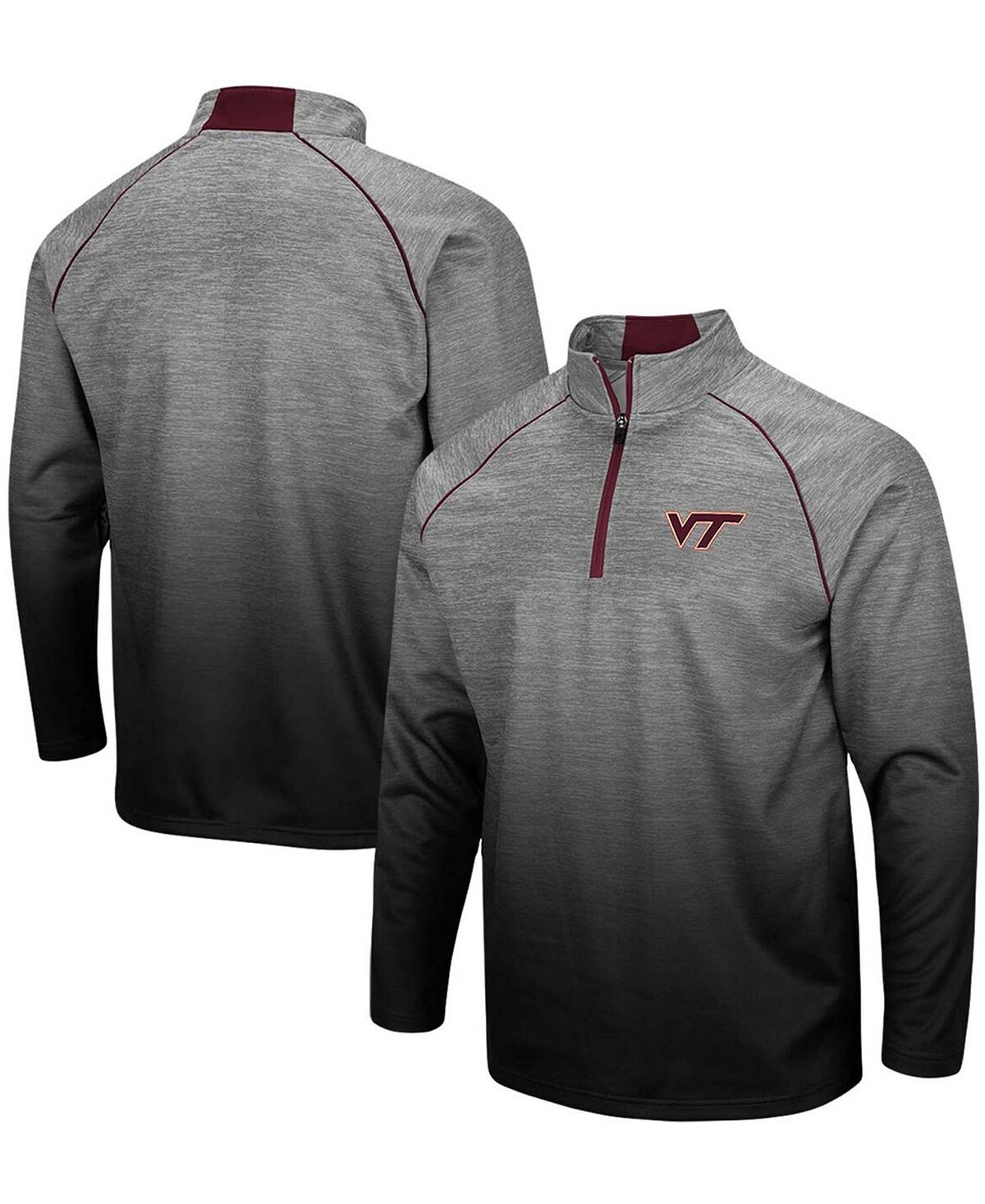 

Мужской пуловер с молнией в четверть цвета Heather Grey Virginia Tech Hokies Sitwell Colosseum