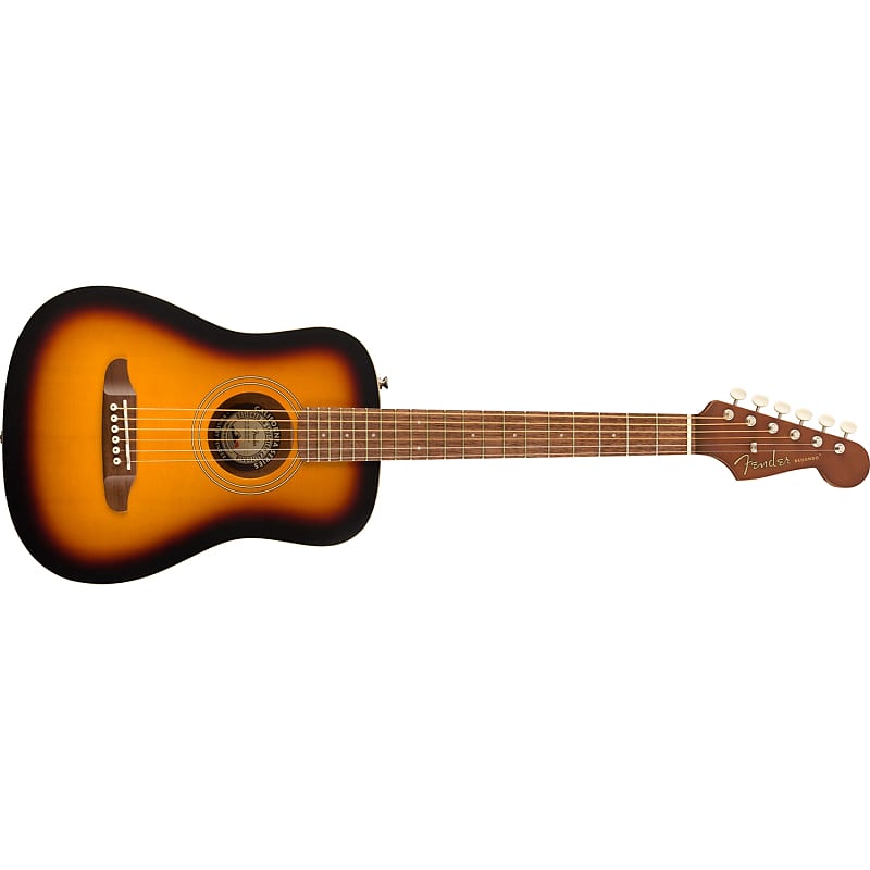 Акустическая гитара Fender Redondo Mini Acoustic Guitar w/ Gig Bag, Walnut Fretboard, Sunburst мини акустическая гитара fender redondo с чехлом натуральный цвет fender redondo mini acoustic guitar with gig bag natural