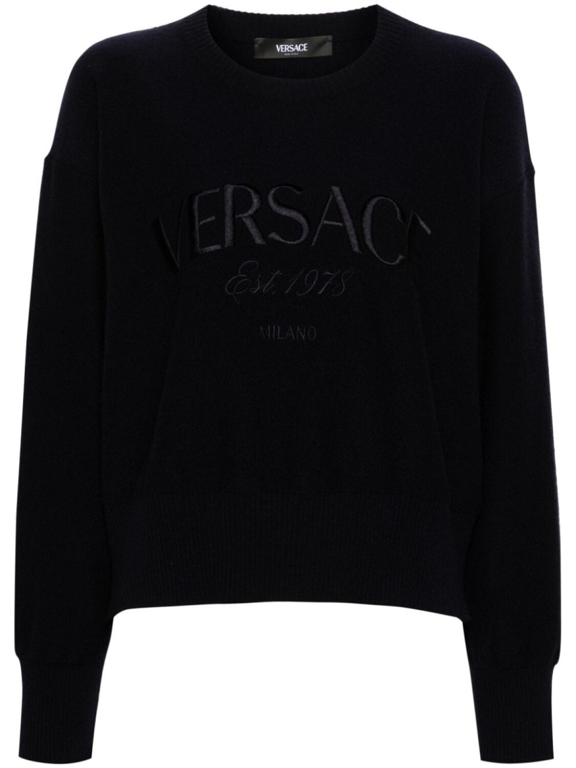 

Versace джемпер тонкой вязки с вышитым логотипом, синий